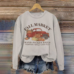 Halloween Fall Market Crew Neck Sweatshirt