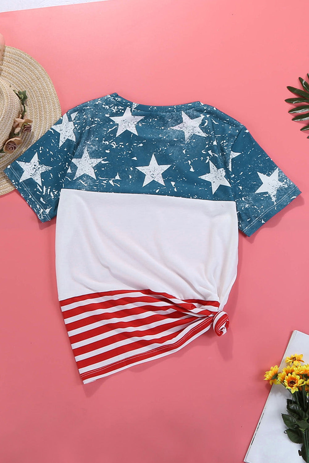 Women's Women The US Stars and Stripes Inspired Short Sleeve Tee
