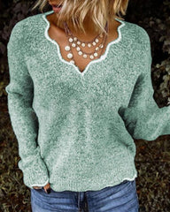 Mohair High Quality Wave Neck Sweater