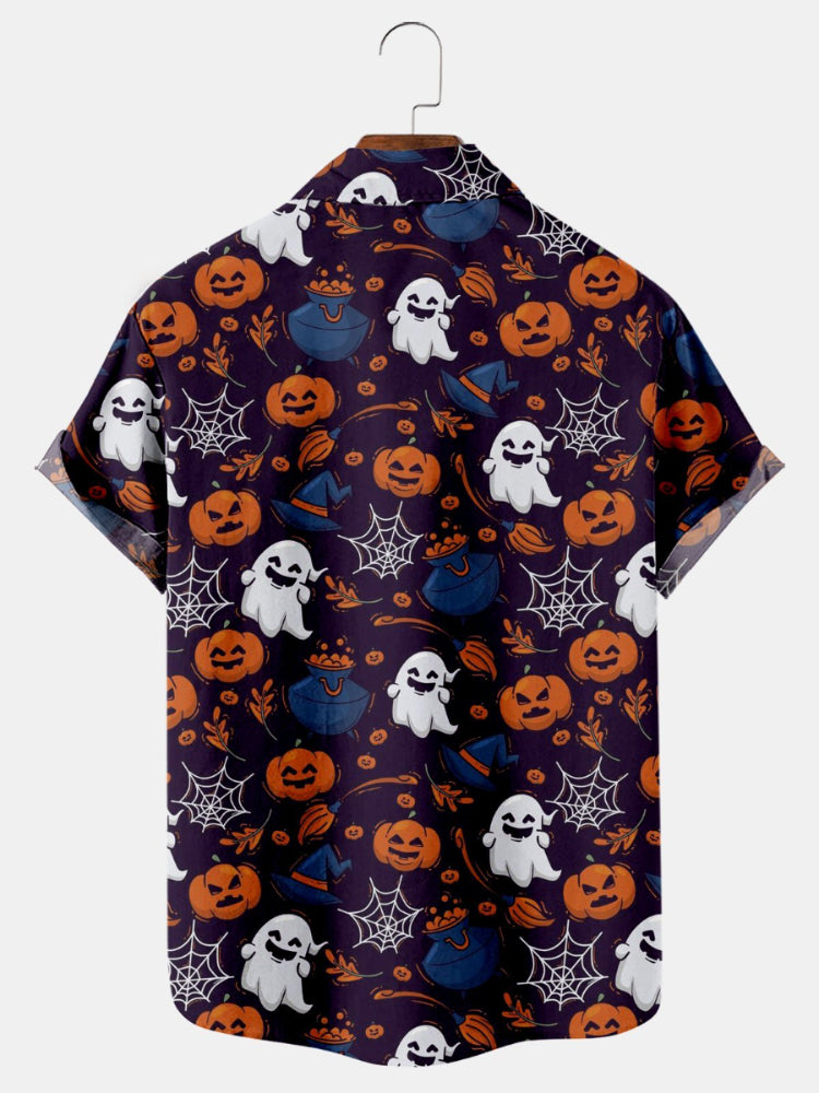Halloween Element Print Breathable Loose Shirt