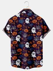Halloween Element Print Breathable Loose Shirt