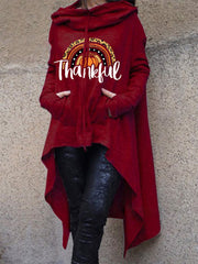 Halloween Fun Pumpkin Print Irregular Hoodie