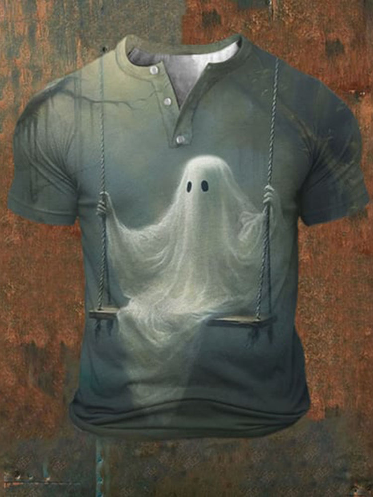 Retro Ghost Henley Shirt