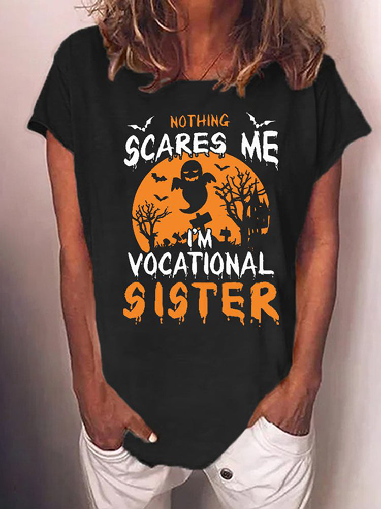 Halloween Print Casual Short Sleeve T-Shirt
