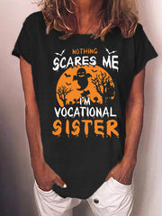 Halloween Print Casual Short Sleeve T-Shirt
