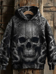 Men's Dark Skull Print Hoodie