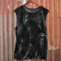 Men's Halloween Skull Print Vest