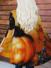 Casual Wizard Cat Pumpkin Cardigan