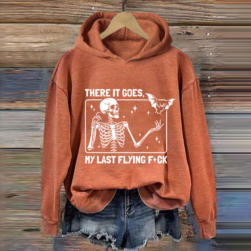 Halloween There It Goes My Last Flying F*ck Print Crew Neck Hoodie