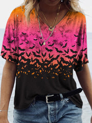 Halloween Bats Gradient Art T Shirt