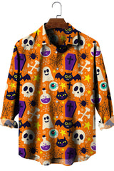 Men's Halloween Character Print Long Sleeve Shirt