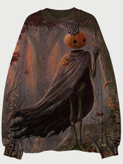 Halloween Pumpkin Prince Art Washed Sweatshirt