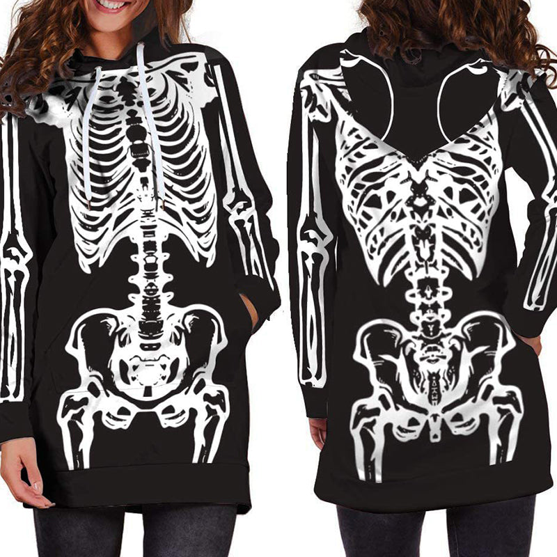 Halloween Hooded Skull Sweatshirt