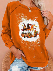 Casual Halloween Print Long Sleeve Sweatshirt
