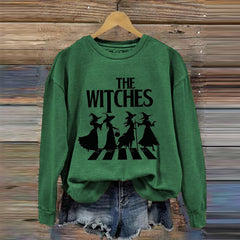 Women's Halloween The Witches Print Crew Neck Sweatshirt