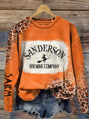 Salem Witch Print Casual Sweatshirt