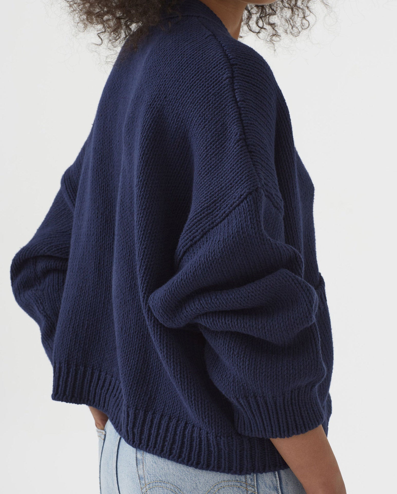 Single-Breasted V-Neck Pocket Knit Cardigan