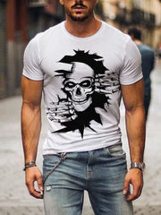 Men's Halloween Skeleton Crawling Out T Shirt