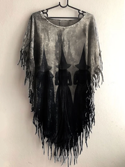 Women's Halloween Witch Print Fringe Tunic