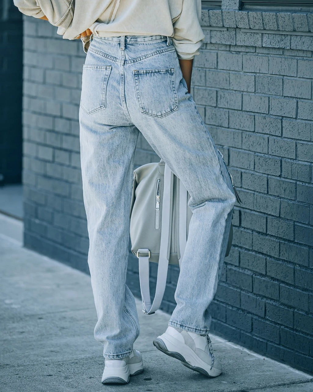 Women's Versatile irregular ripped ripped casual denim trousers