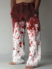 Men's Spooky Halloween Bloodstained Linen Blend Pants