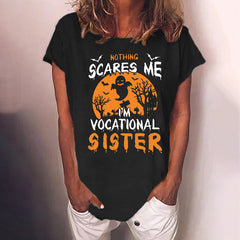 Halloween Print Casual Short Sleeve T-Shirt