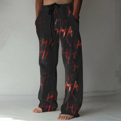 Men'S Vintage Horrible HA Art Print Casual Pants