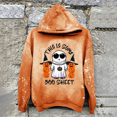 Halloween This Is Some Boo Sheet Tie Dye Print Hoodie