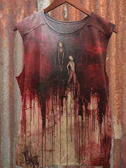 Men's Bloody Dark Horror Gothic Halloween Printed Vest