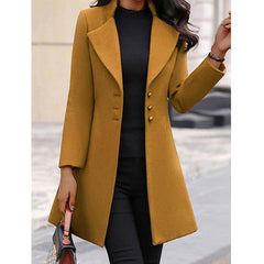 Lapel Solid Color Slim Coat