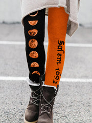 Salem 1692 Moon Phase Contrast Color Leggings