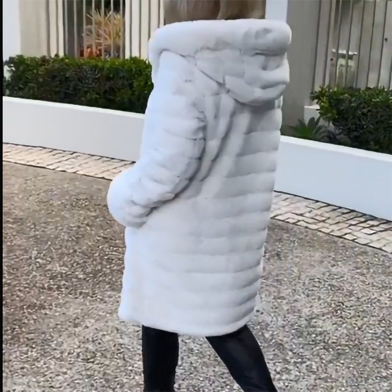 Casual Solid Color Faux Fur Coat