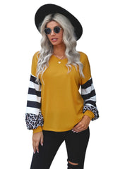Women's Stripe Splice Long Sleeve Top