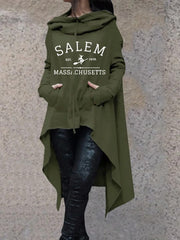 Women's Salem Massachusetts Printed Irregular Long Sleeve Sweatshirt