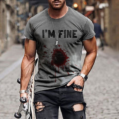 I Am Fine Print Short Sleeve T-Shirt