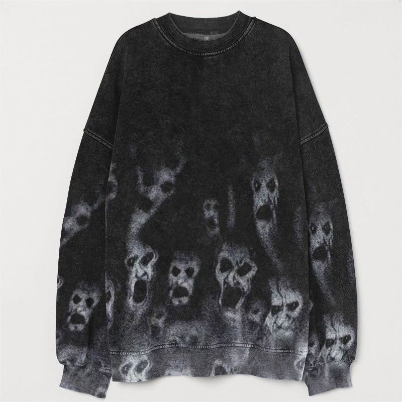 Men's Halloween Vintage Skull Print Sweatshirt