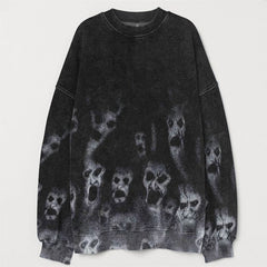 Men's Halloween Vintage Skull Print Sweatshirt