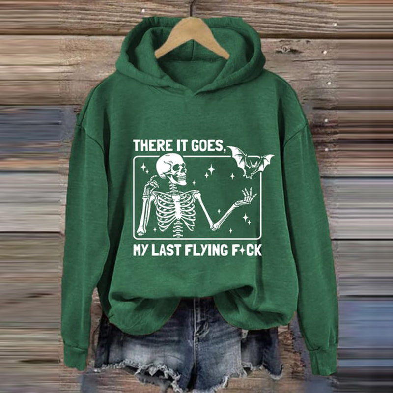 Halloween There It Goes My Last Flying F*ck Print Crew Neck Hoodie