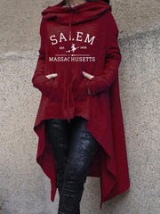 Women's Salem Massachusetts Printed Irregular Long Sleeve Sweatshirt
