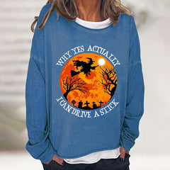 Spooky Witch Round Neck Sweatshirt
