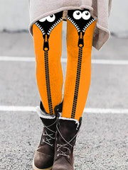 Women's Halloween Peek Monster Casual Print Leggings