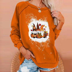 Casual Halloween Print Long Sleeve Sweatshirt