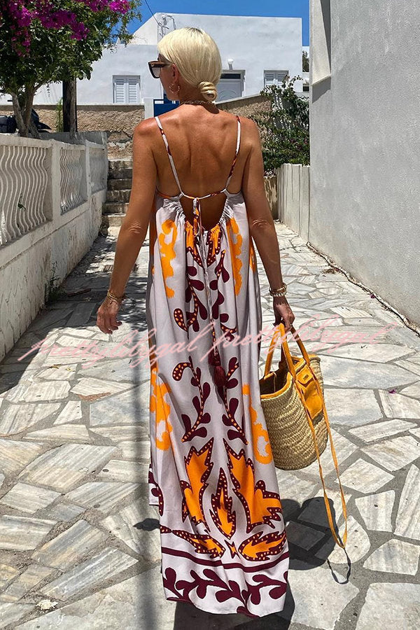 Sunday's Color Palette Ethnic Printed Loose Cami Maxi Dress