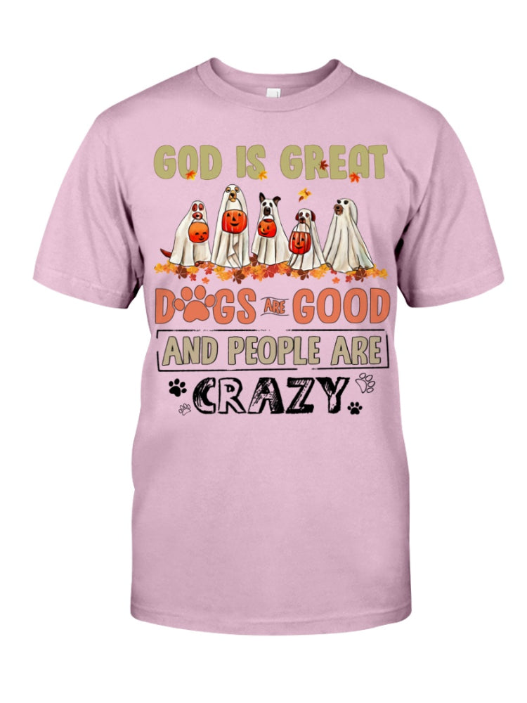 Halloween Ghost Dog Print Short Sleeve T Shirt