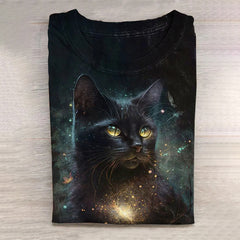 Halloween Cat Art Print Casual T-Shirt