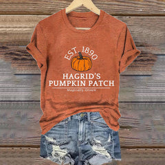 Women's Hagrid's Pumpkin Patch Print Casual T-Shirt