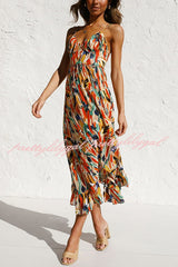 Stay Amazing Colorful Printed Midi Dress
