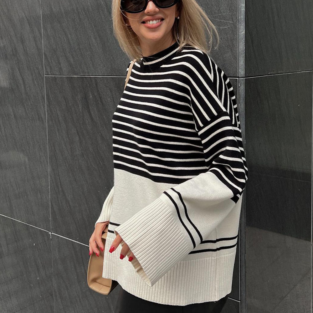 Stylish Loose Striped Sweater