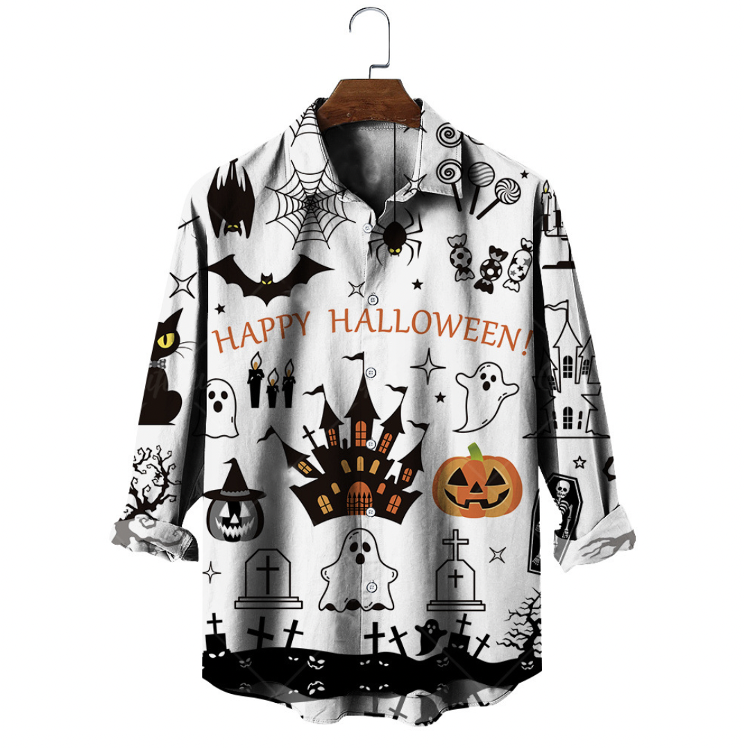 Men's Halloween Casual Long Sleeve Shirt