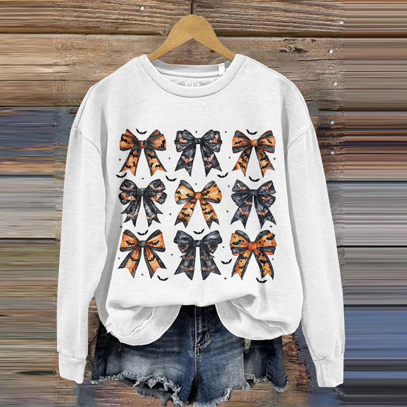 Halloween Cute Bow Pattern Women'S Sweatshirt